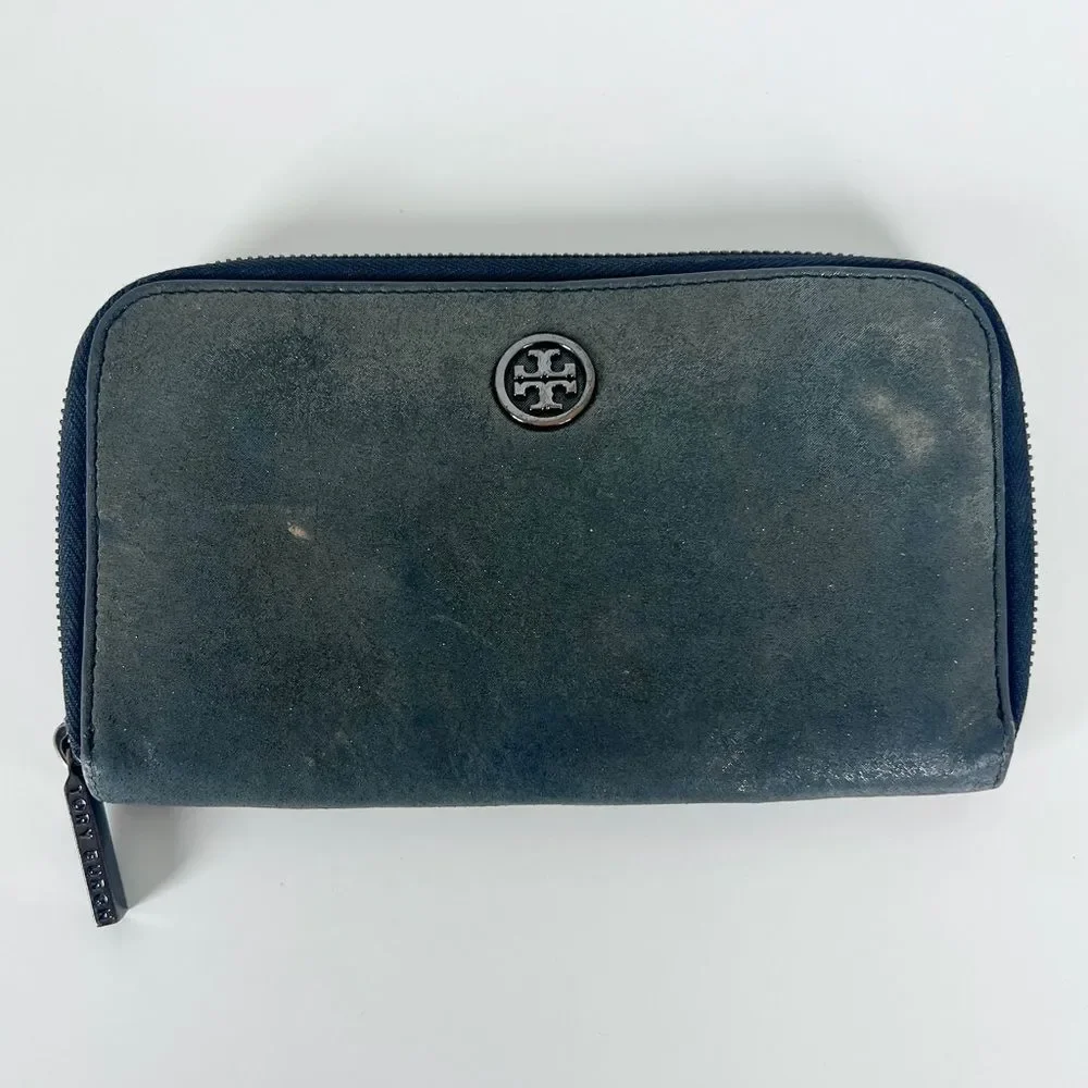 Tory Burch Grey Metallic Wallet